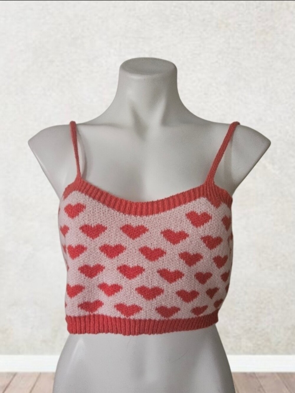 SHEIN ICON Heart Pattern Knit Top